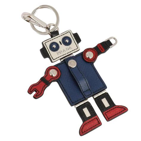 portachiavi fendi robot|Portachiavi in pelle blu e Tela FF marrone .